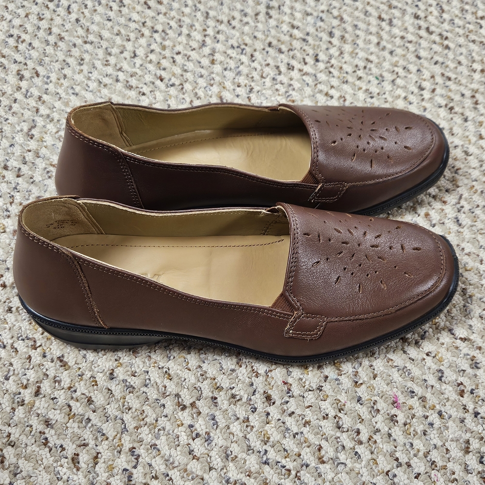 NWOT‎ Hotter Envy Brown Slip On Leather Comfort Loafers Shoes Women’s Size 10 - Picture 2 of 8